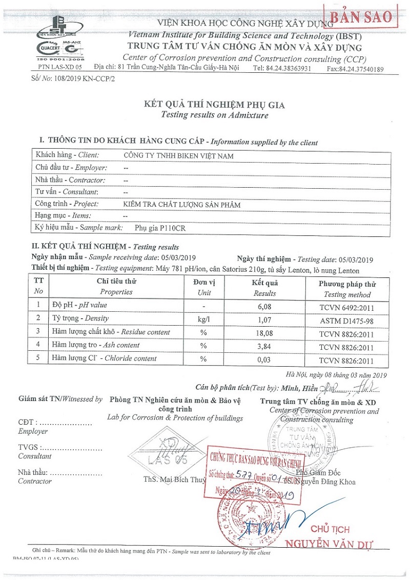 Thành phần cấp phối bê tông mác 250
